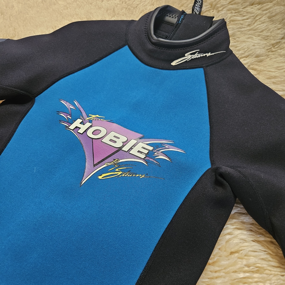 Hobie Women's Black and Blue SHORT SURF Swim Wet Suit Vintage Neoprene small - Picture 2 of 11